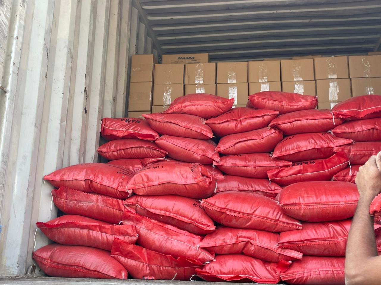 Container getting loaded to be shipped